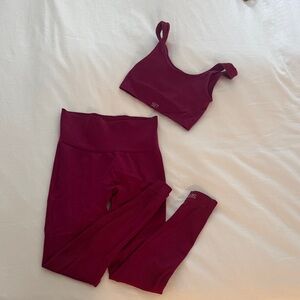 Burgundy Leggings and Top Set